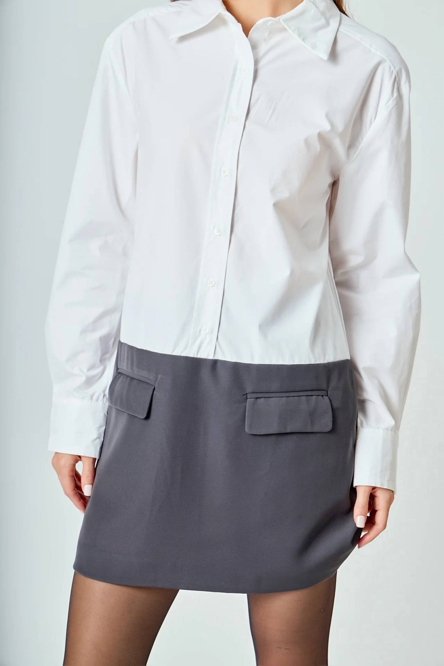 endless rose Val Collared Dress in white - women's dress - view 5