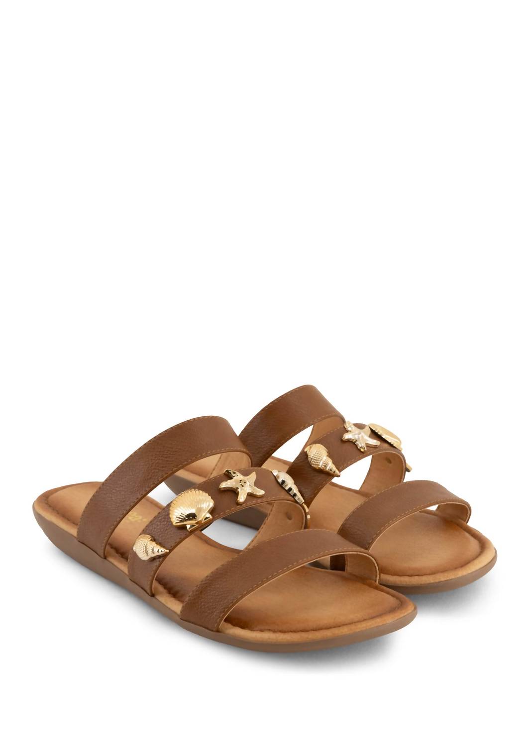 Andrea Women's Decorative Shell And Starfish Charms Sandal in brown - women's sandal - view 4