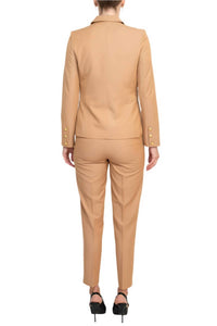 Nanette Lepore - Notched Collar Crepe Jacket With Mid Waist Pencil Cut Pants Set