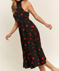 Sweet Generis - Heart Print Halter Dress
