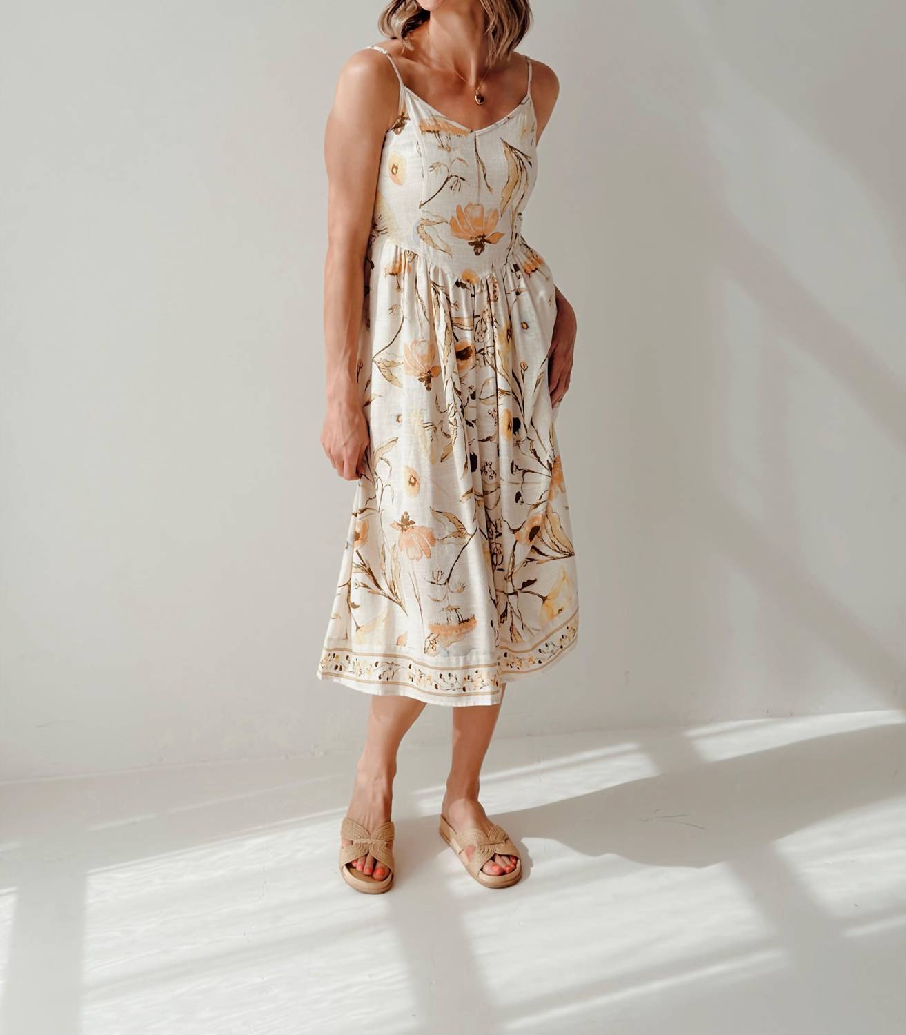 Dex Clothing - Vintage Garden Smocked Midi Dress