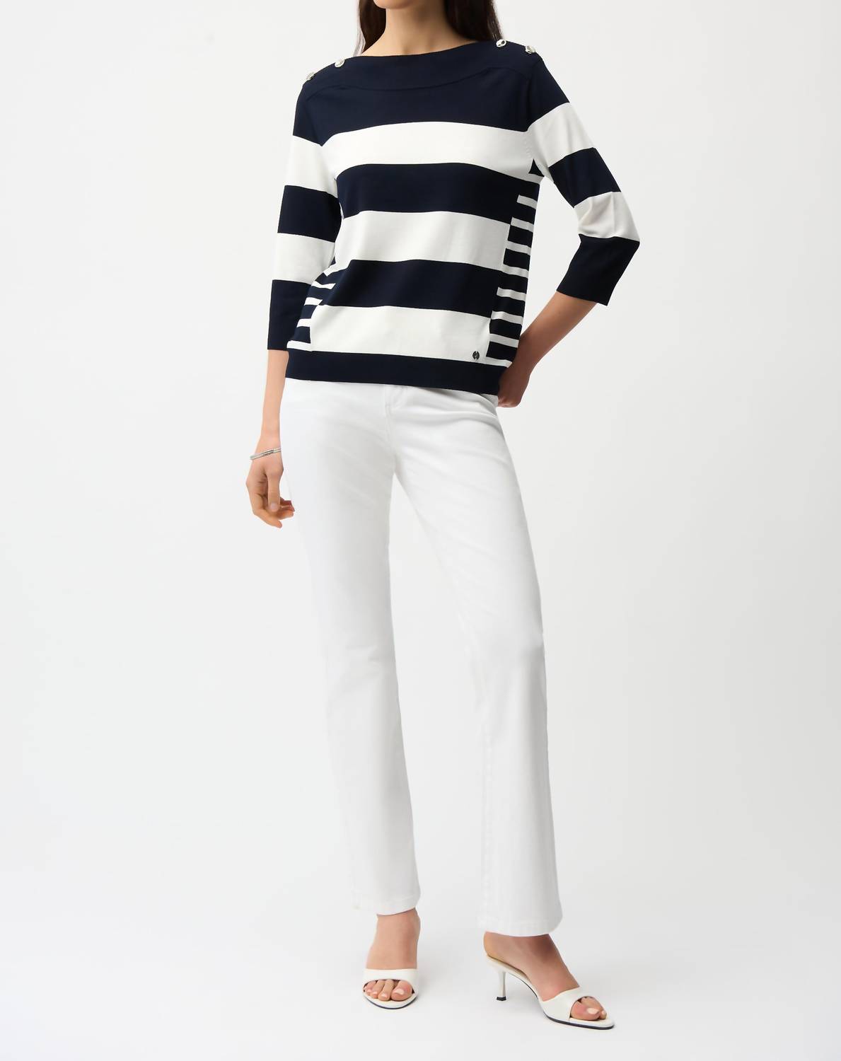 Joseph Ribkoff - STRIPED BOATNECK PULLOVER