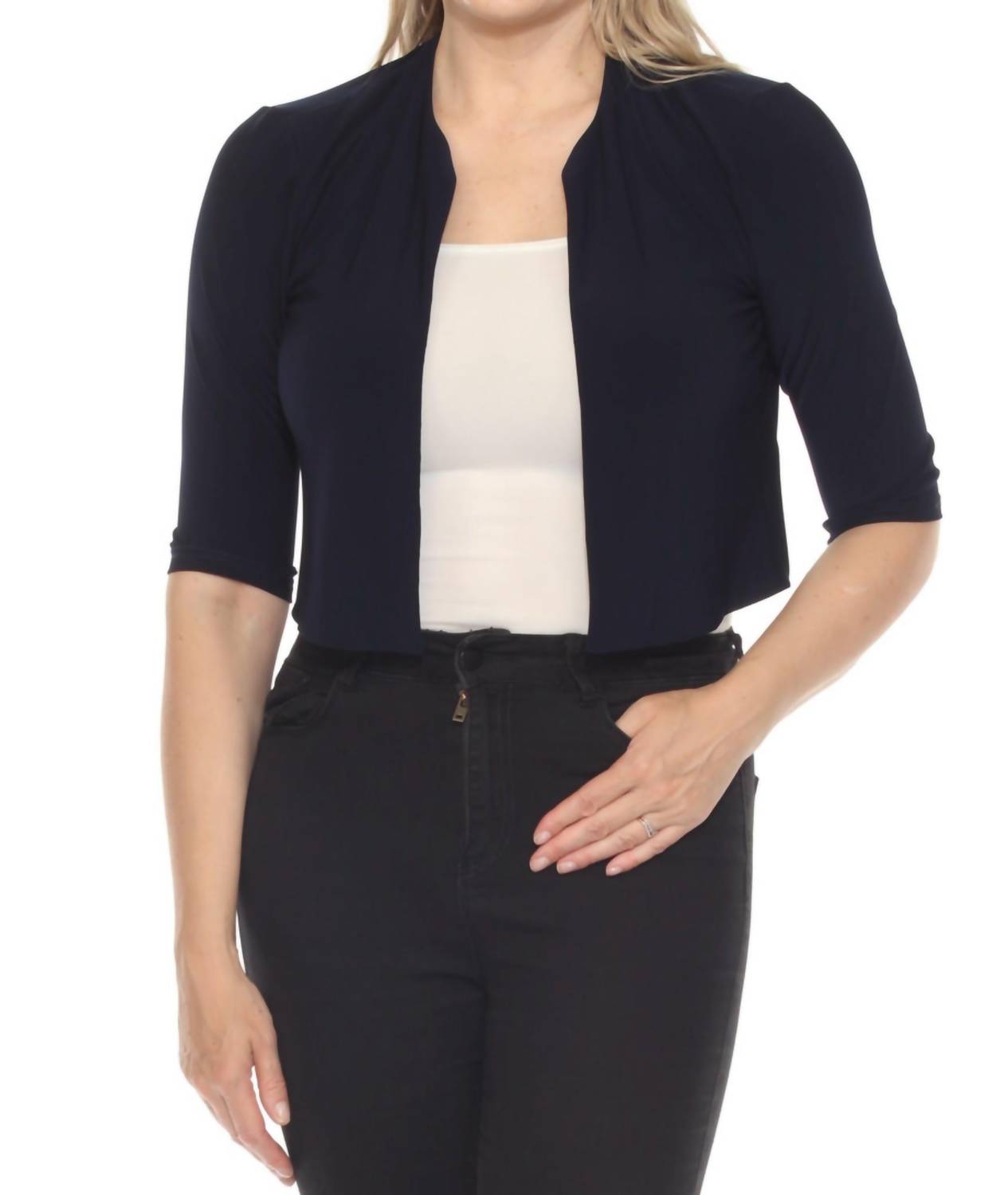 Joseph Ribkoff - Open Front Cropped Cover Up Top