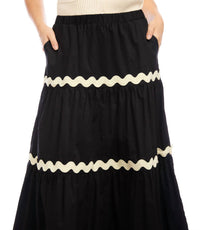 Karen Kane - Ric-Rac Trim Tiered Midi Skirt