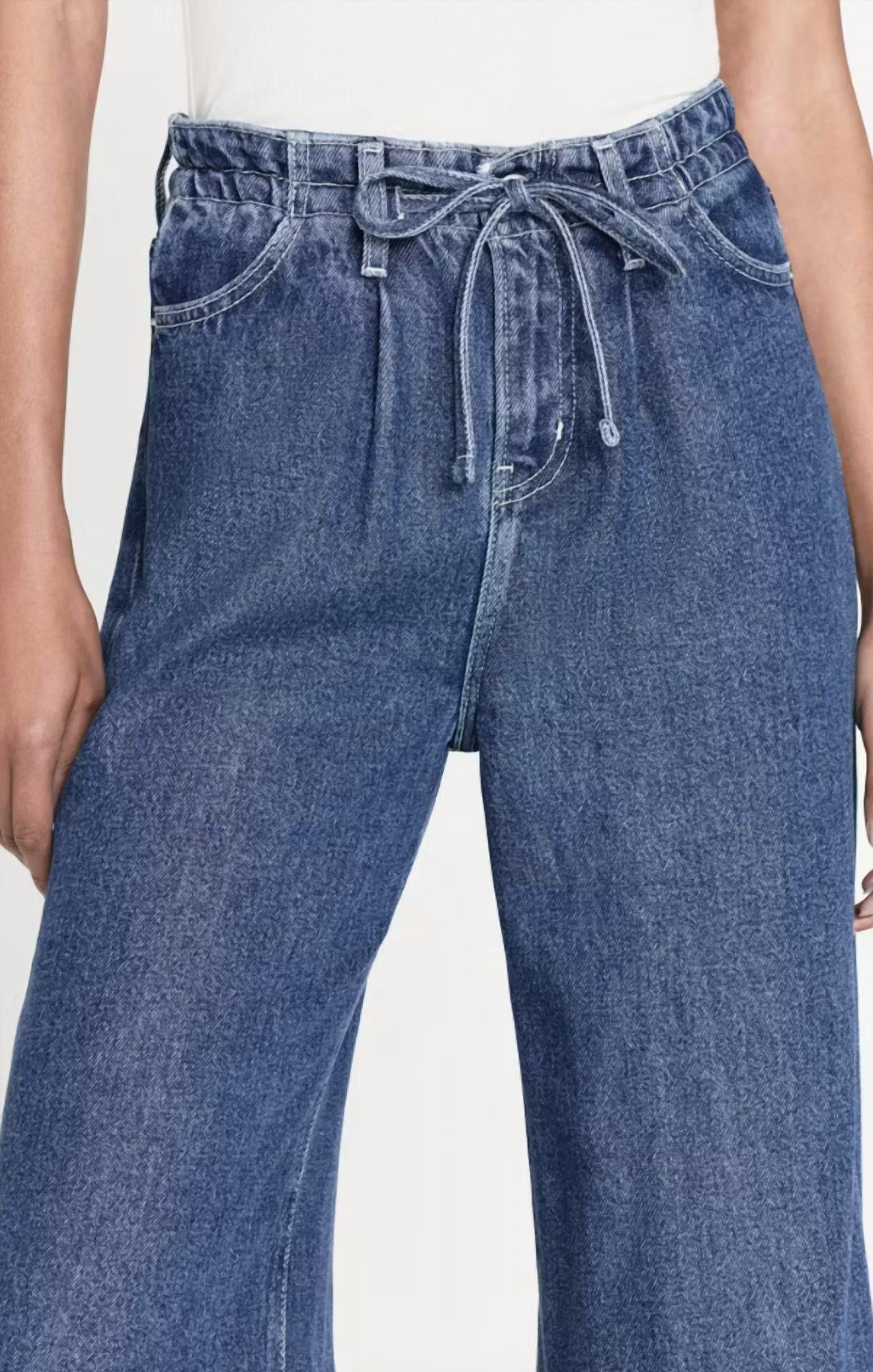 Frame - Super Drape Drawstring Wide Leg Pants