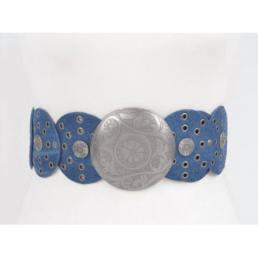 3Am By H&D Accessories - Women's Dark Denim Concho Belt