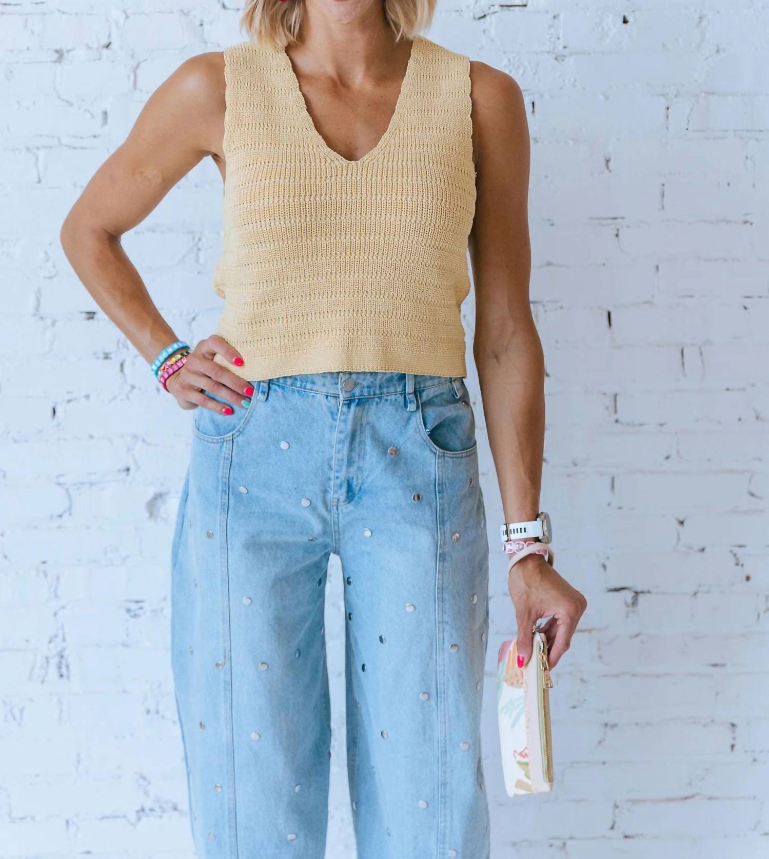 Klesis - Ella Studded Barrel Jeans