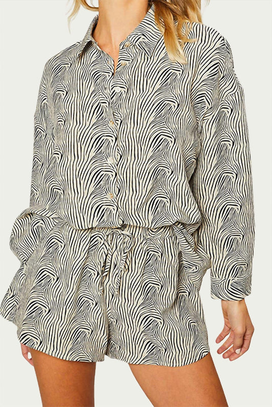 OVERSIZED ZEBRA-PRINT TEXTURED SHIRT