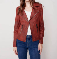 CHARLIE B Moto Jacket in cinnamon - women's jacket