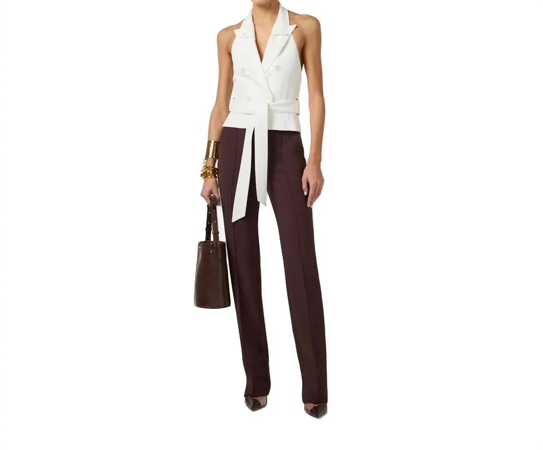 Elisabetta Franchi - Halter double breasted vest with belt