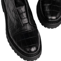 Patrizia Bonfanti Women's Kuni No Lace Cocco Ankle Boot in black - women's shoe - detail view