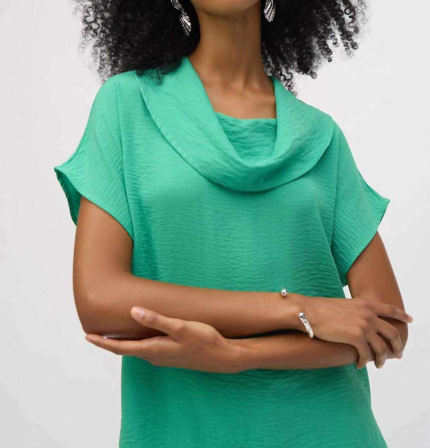 Joseph Ribkoff - Cowl Neck Short Sleeve Gauze Top