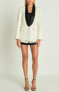 Endless Rose - Contrast Satin Blazer