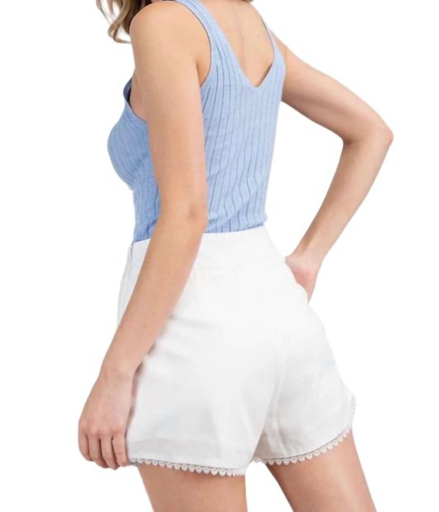 Ee:Some - Ribbed V Neck Tank Top