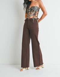 Jbd. - High Rise Mini Patch Pocket Wide Leg Jean