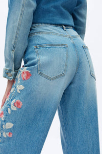 Bayeas - Tokio Embroidered Barrel Jeans