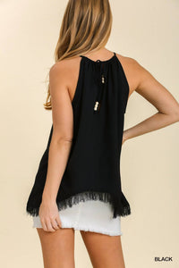 Umgee - Frayed Hem Sleeveless Top