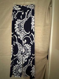 Clara Sun Woo Wide Leg Palazzo Pant in navy white print - women's pants - view 4