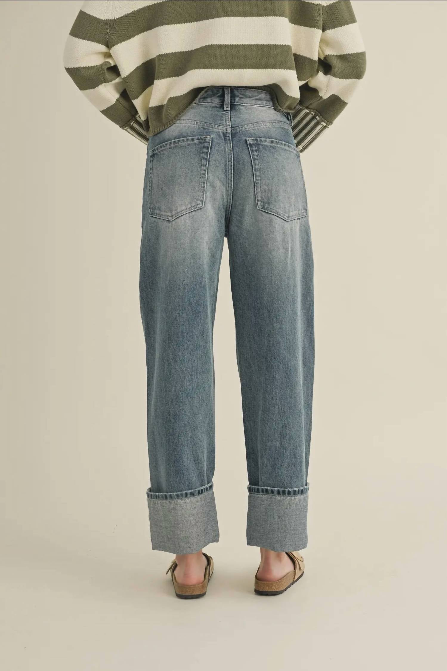 Miou Muse - Cuffed Straight Leg Jean