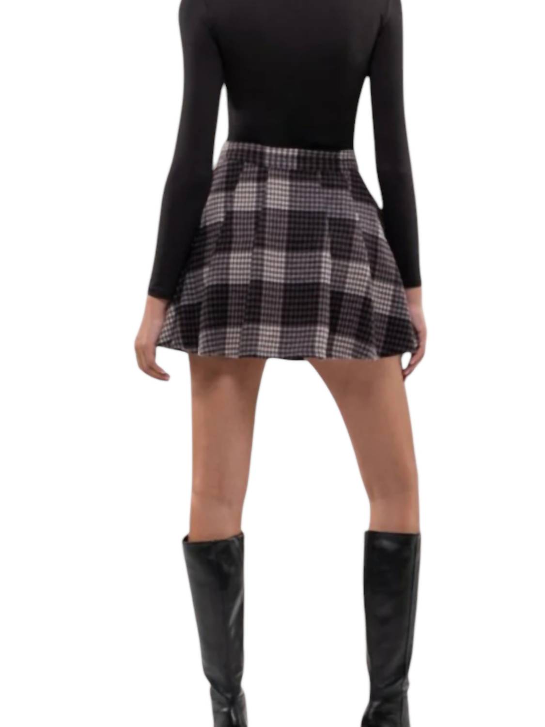 The Workshop - Plaid Pleated High Waist Mini Skirt