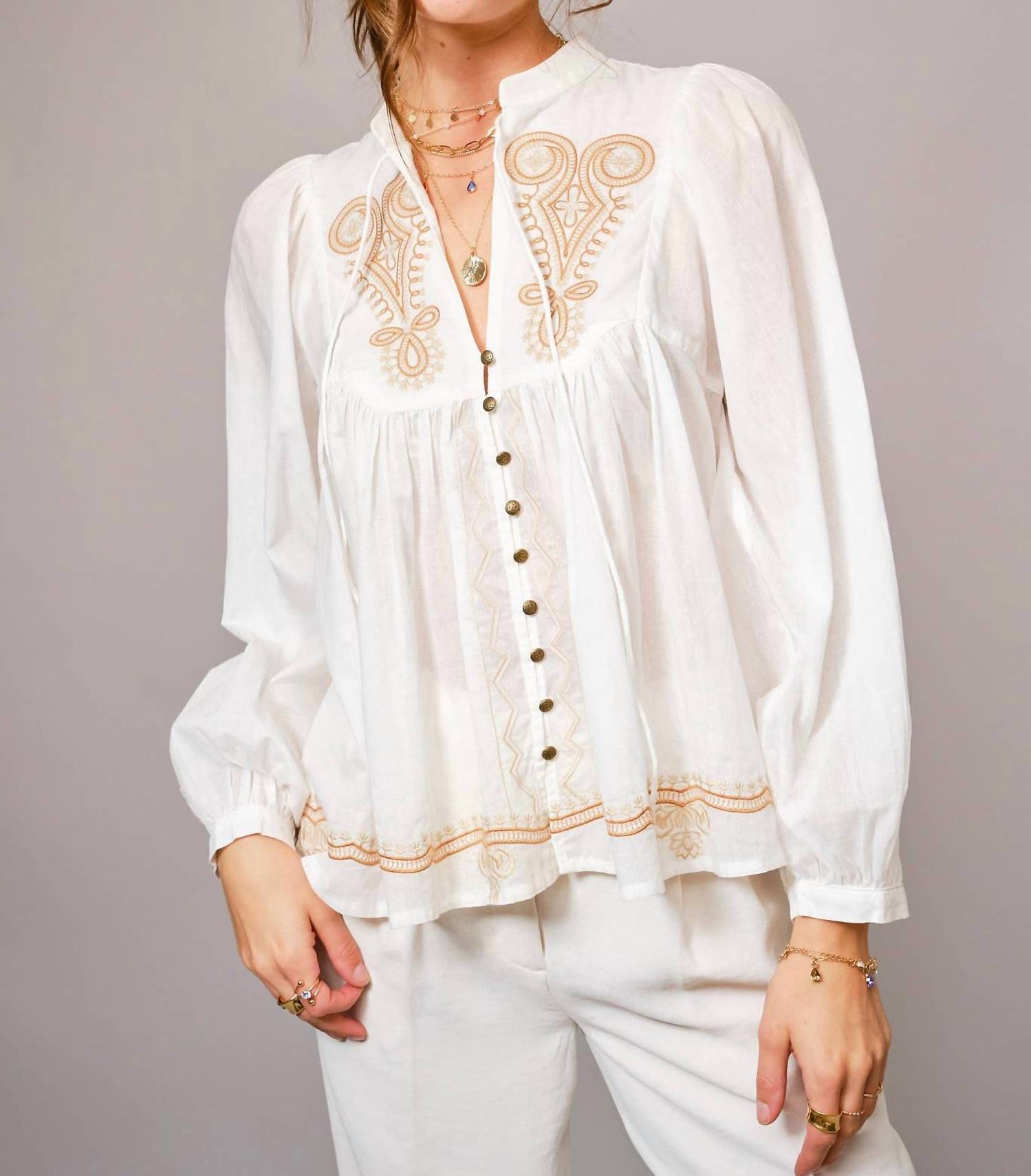 Blue B - Fiona Peasant Blouse