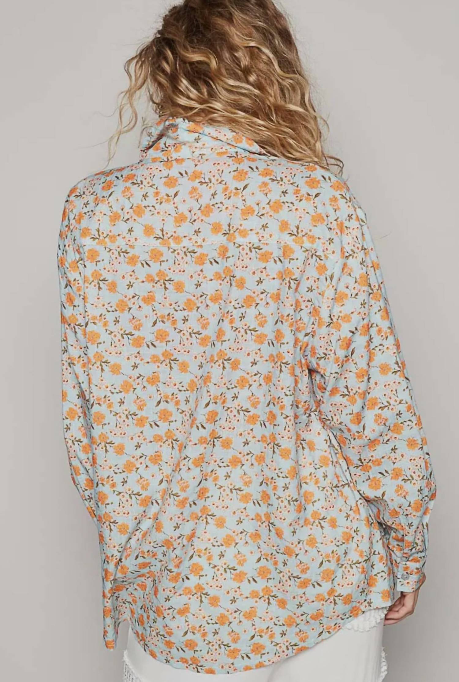 Pol - Long Sleeve Button Down Printed Shirt