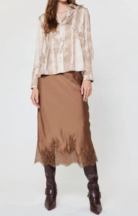 Current Air - Floral Lace Pleated Back Blouse
