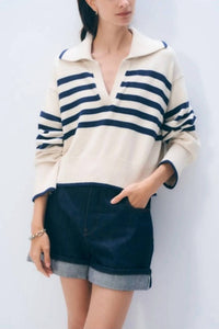 White + Warren - Varsity Cotton Striped Polo