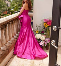 Ava Presley Strapless Taffeta Long Prom Dress in orchid - women's dress - detail view