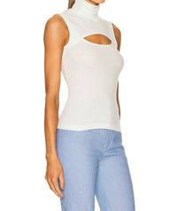 Rosetta Getty - Sleevless Cutout Turtleneck Top