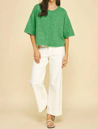 Pinch - Abby Button Down Short Sleeve Sweater