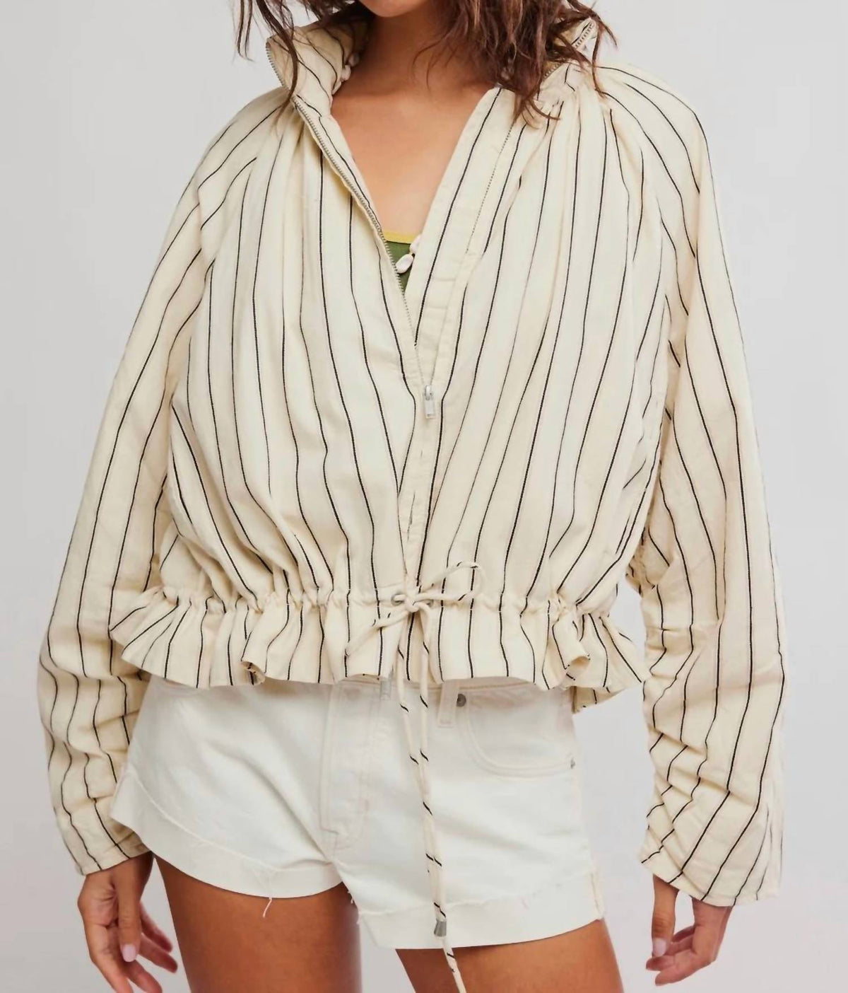 Free People - Devon Balloon Stripped Jacket