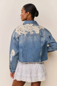Loveshackfancy - Amana Lace Patchwork Denim Jacket