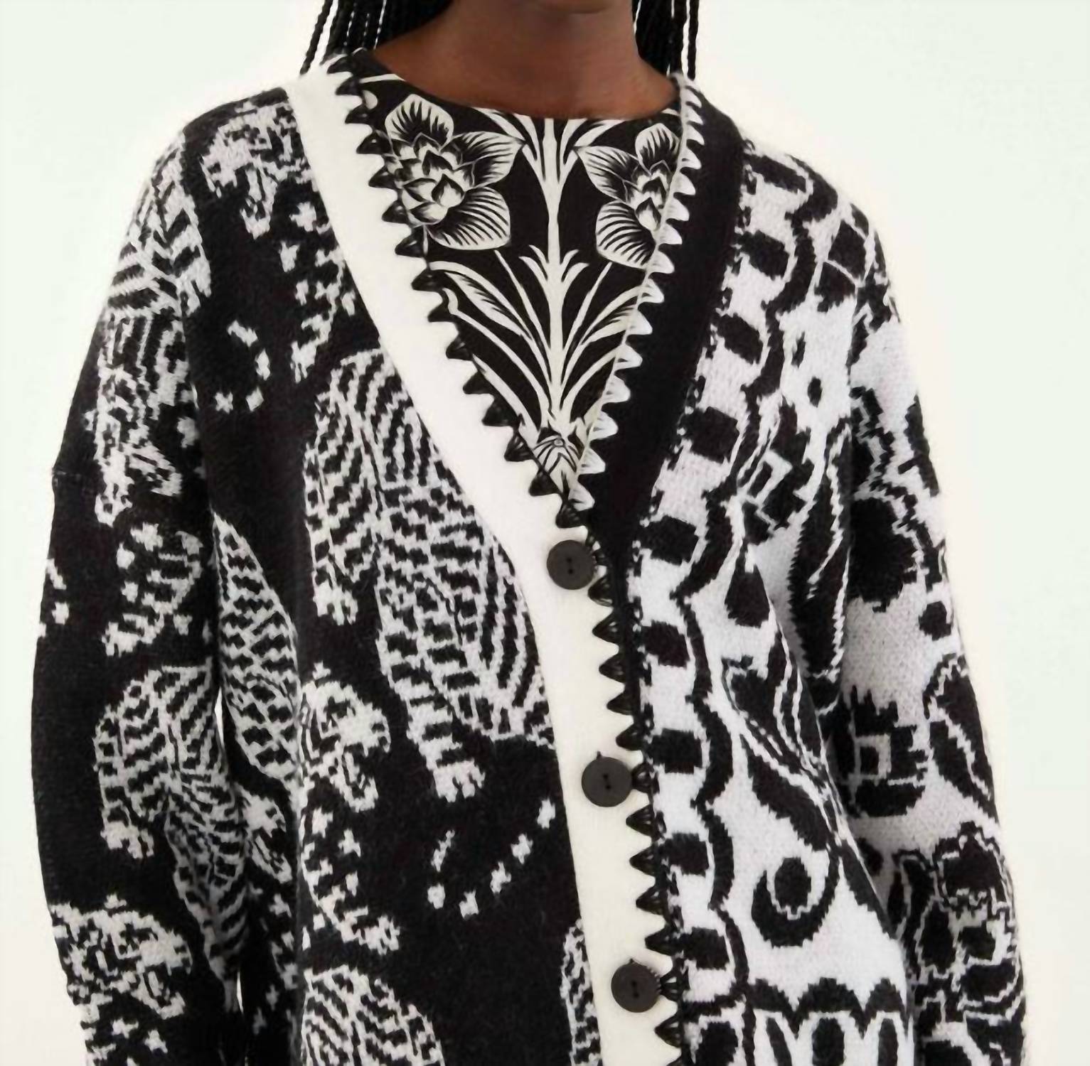 Farm Rio - Oversize V-neck Knit Cardigan