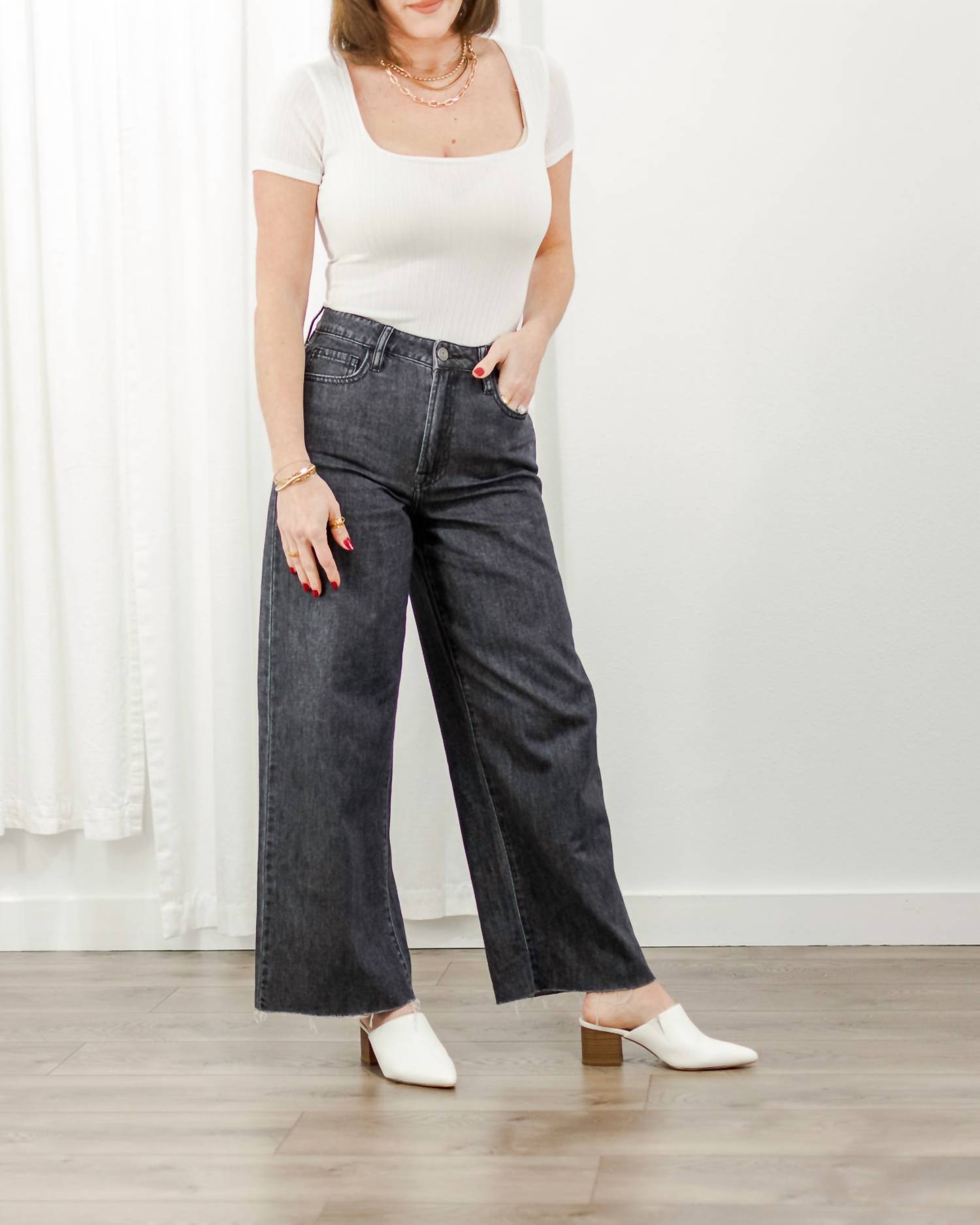 Hidden - Crop Wide Leg Jeans