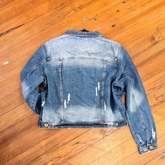 Curve Market - Women's Distressed Jacket - Plus