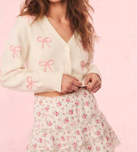Loveshackfancy - Francette Cropped Bow Cardigan
