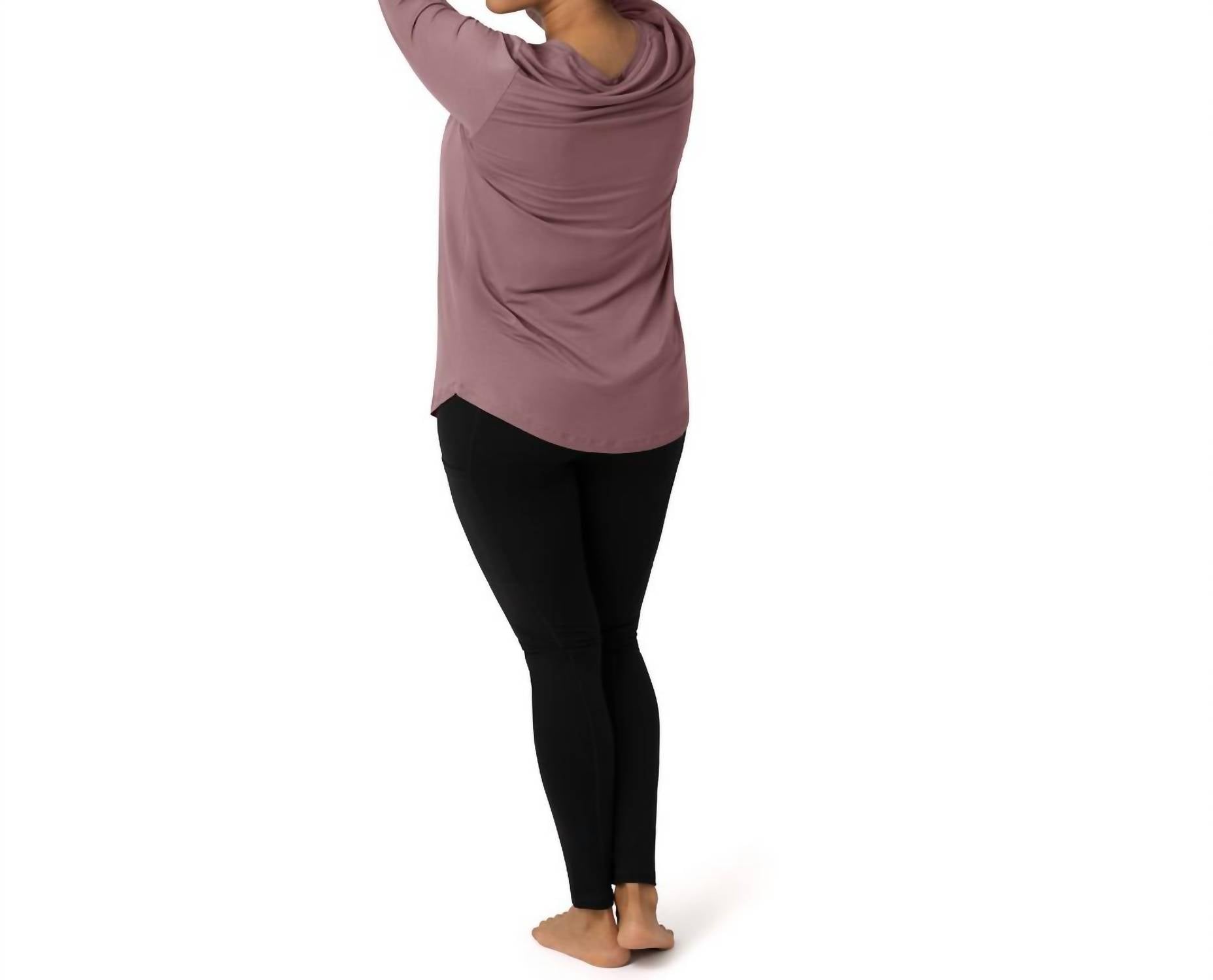 Kindred Bravely Bamboo Nursing And Maternity Long Sleeve T-shirt in twilight - women's long sleeve top - detail view