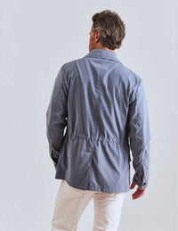 Manto Italia All Weather Safari Jacket in dusty blue - men's jacket - detail view