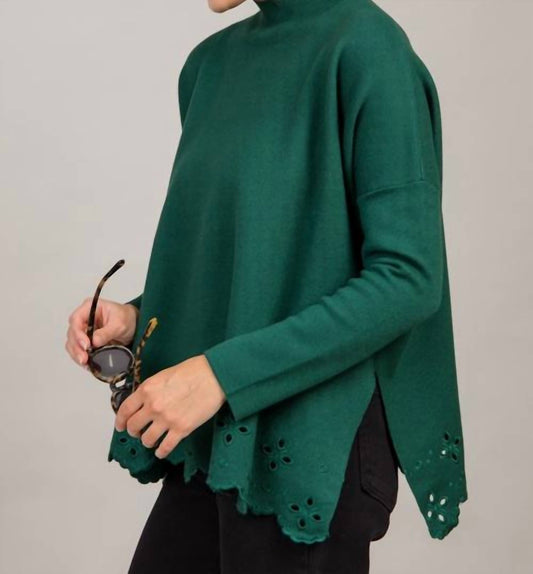 Entro - High Neck Eyelet Sweater