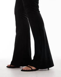 NIA Lumi Flared Slim Pant in black velvet - women's pants - view 4