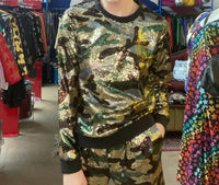 Any Old Iron - Camo Sequin Sweatshirt