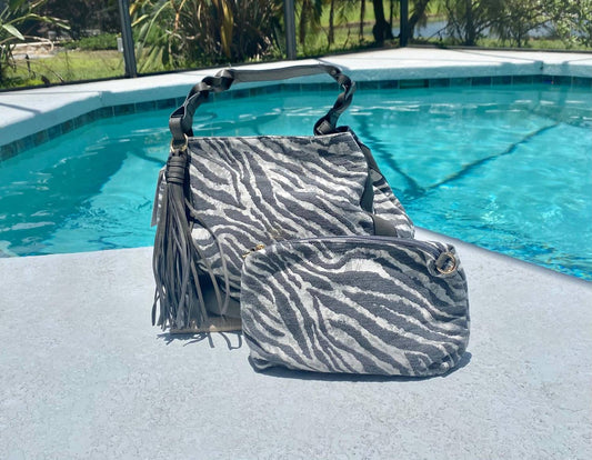 Jen & Co. - Women's The Nori Vegan Zebra Hobo