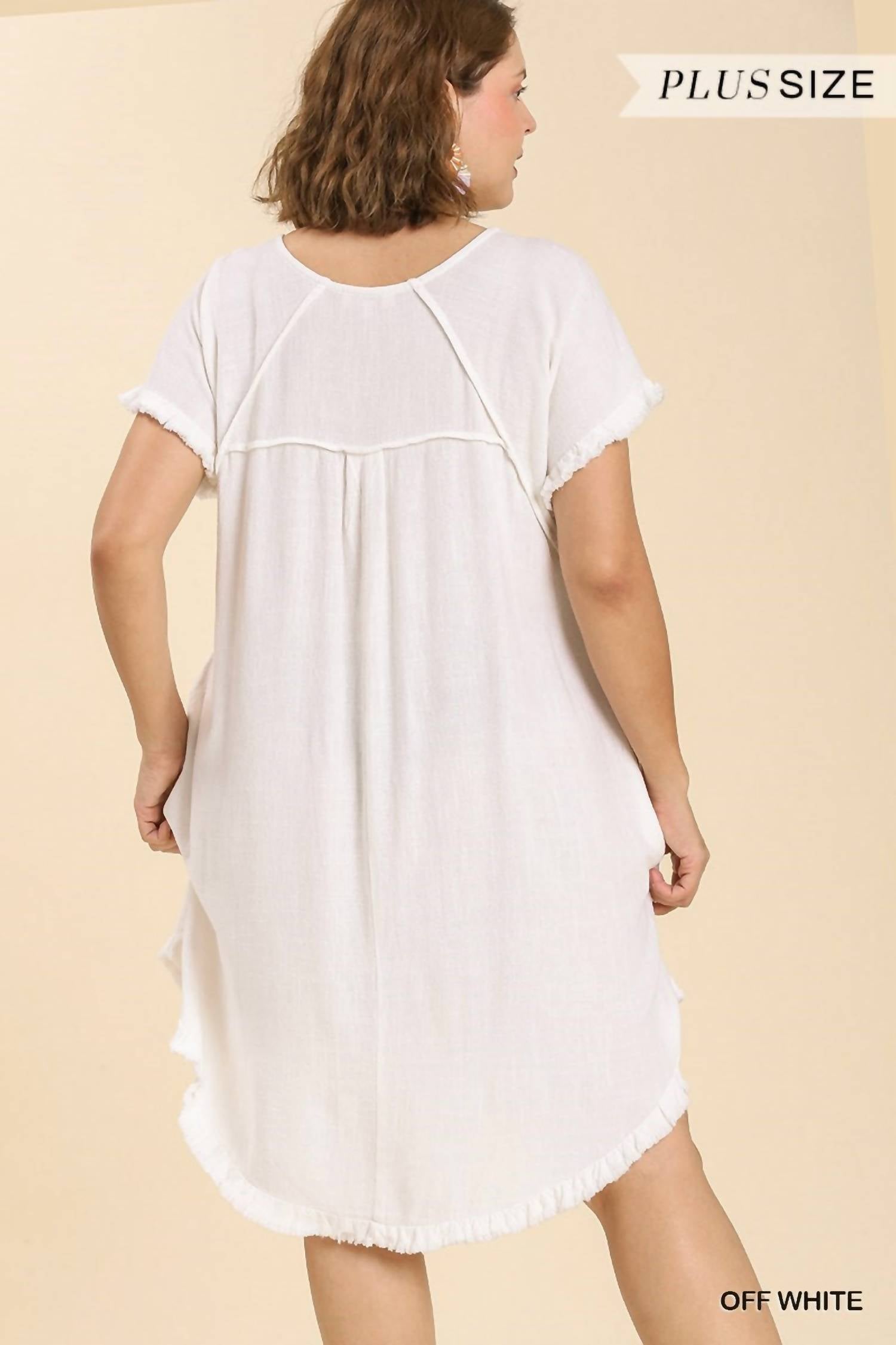 Umgee - Linen Fringe Dress - Plus