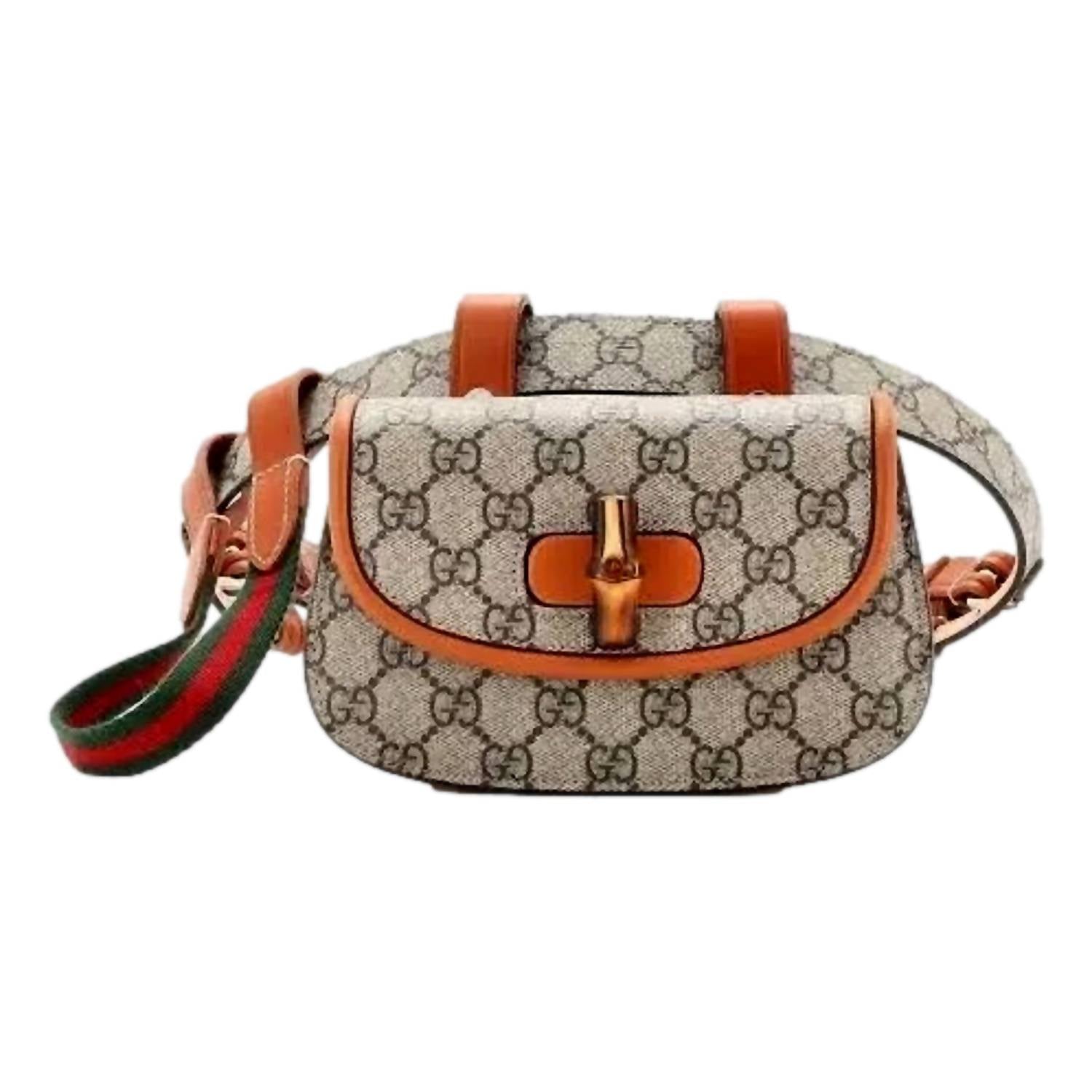 Gucci Women's Supreme Bamboo 1947 Mini Belt Bag in beige monogram canvas - women's bag - alternate view