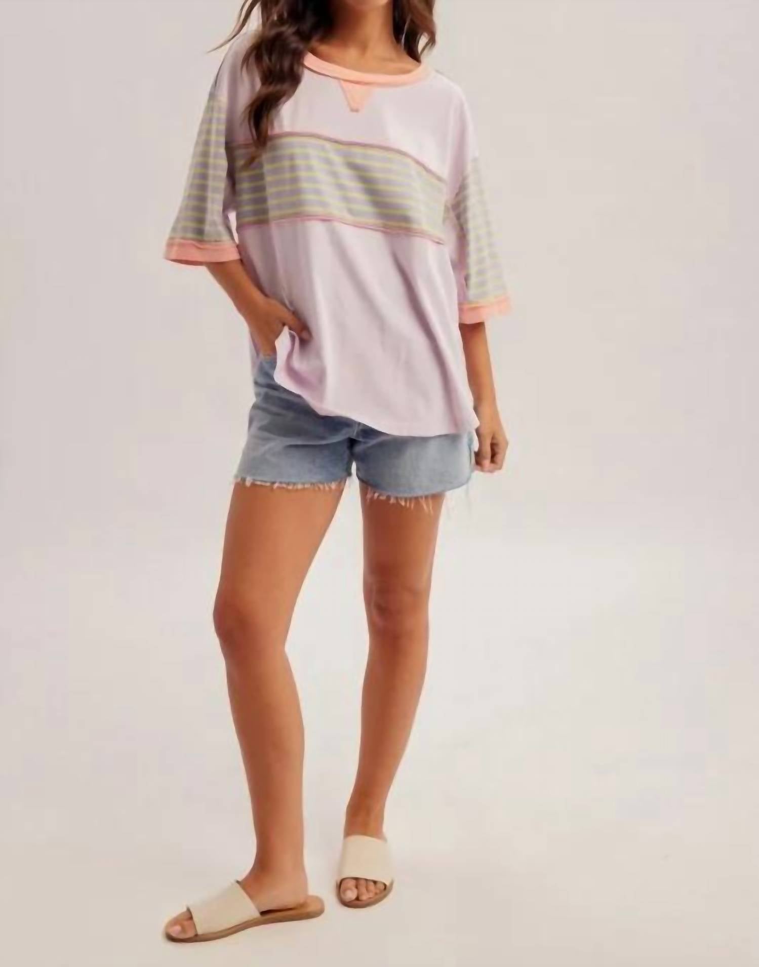 Hem & Thread - Audrey Striped Oversized Top