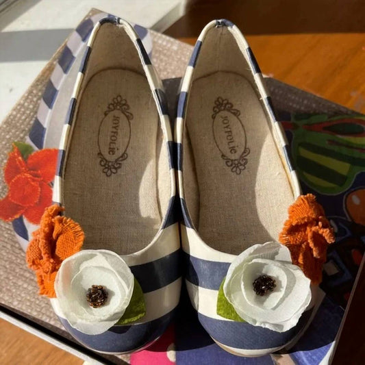 Joyfolie - Girl's Pumpkin Striped Skimmers Shoes