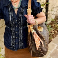 Canvas Style - Women's Western Cowgirl Steer Skull Bandana Bag Charm