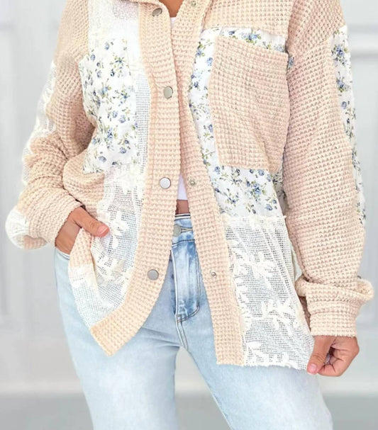 Davi & Dani - Multi Fabric Knit Shacket