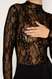Good American - Lace Is Long Sleeve Bodysuit